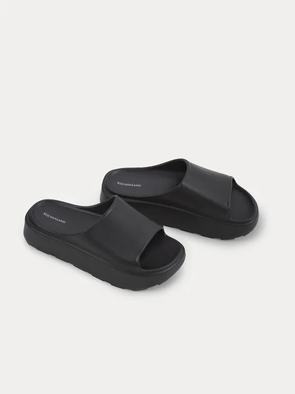 Тапочки женские, ЭВА, черные, Hinell, image-3