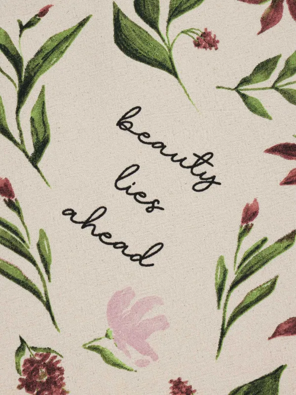 Полотенце кухонное, 40х60 см, хлопок, бежевое, Цветы и листья, Meadow, image-4