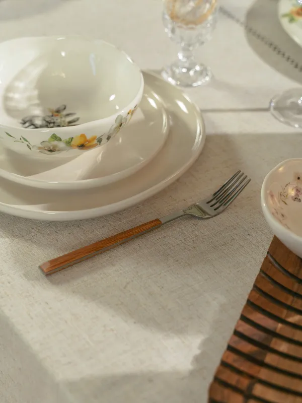 Скатерть, 170х250 см, полиэстер/лен, бежевая, Hemstitch, image-3