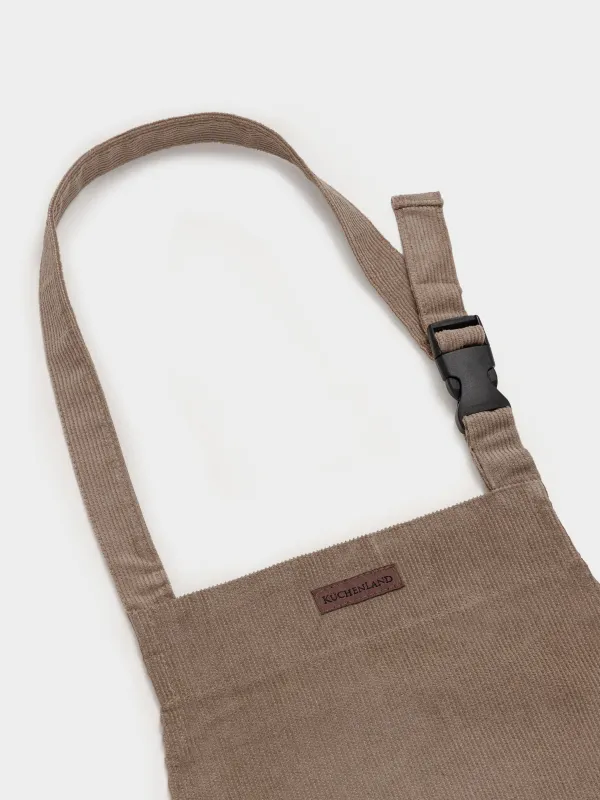 Фартук, 68х85 см, в рубчик, вельвет, коричневый, Moire kitchen, image-1