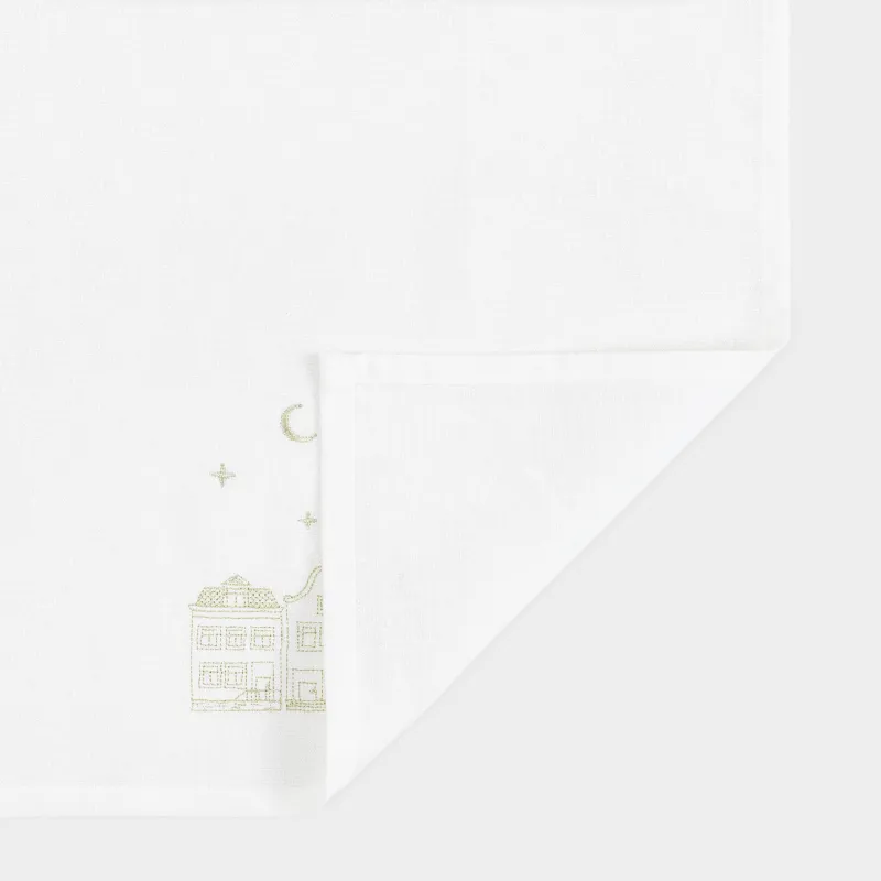 Полотенце кухонное, 40х60 см, хлопок, белое, Золотистые дома, Snow sparks, image-2