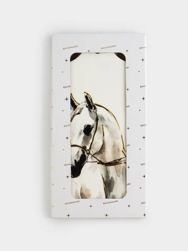 Подставка под горячее, 14x28 см, керамика/пробка, Лошадь, Horse sketch, image-4