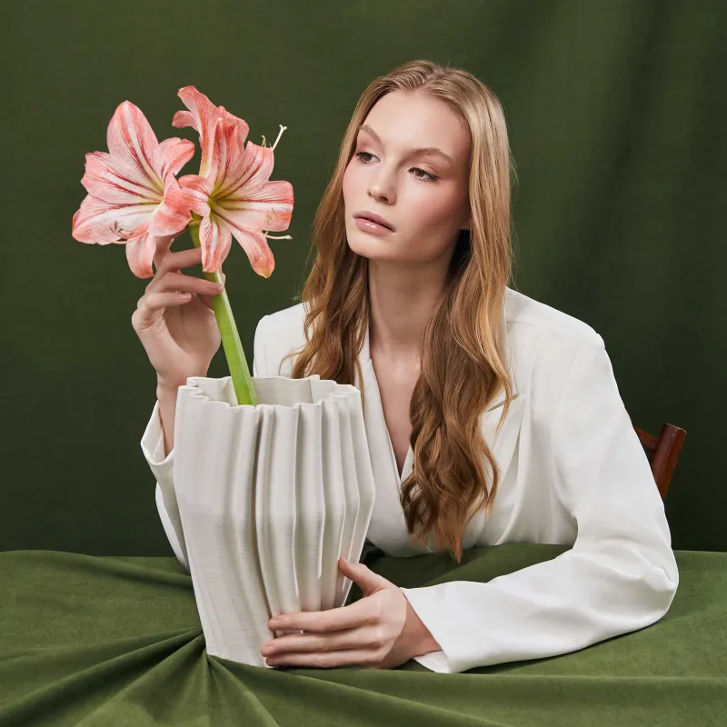 Ваза для цветов, 26 см, керамика, Crumple, image-5