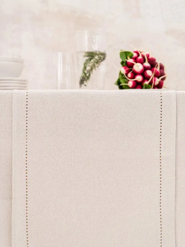 Дорожка настольная, 40х160 см, полиэстер, серебристо-кремовая, Hemstitch, image-6