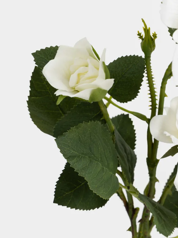 Ветка декоративная, 70 см, пластик/полиэстер, Белая роза, Flower garden, image-3