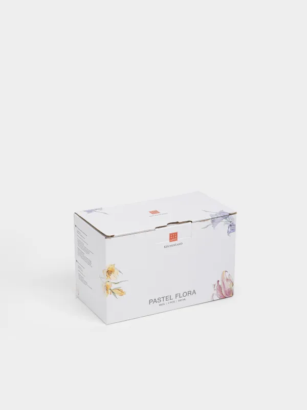 Кружка, 350 мл, 2 шт, фарфор P, белая, Пастельные цветы, Pastel flora, image-4