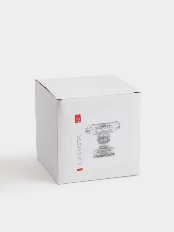 Подсвечник, 8 см, для цилиндрической свечи, на ножке, кристальное стекло, Lux crystal, image-4