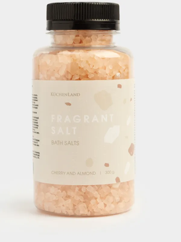 Соль для ванны, 300 гр, бежево-розовая, Вишня и миндаль, Fragrant salt, image-1