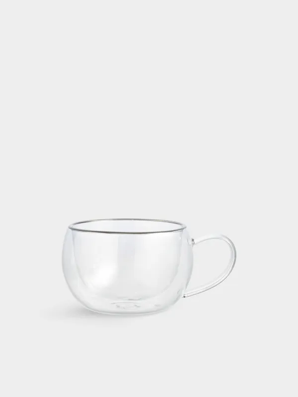 Кружка, 270 мл, 2 шт, стекло Б, с серебристым кантом, Air-Silver, image-1