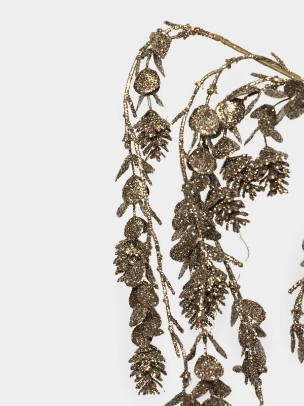 Ветка декоративная, 80 см, Шишки, Bronze decor, image-1
