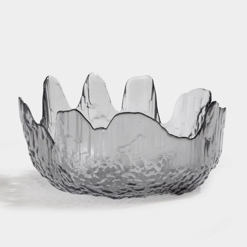 Салатник, 20х9 см, 1,1 л, стекло, серый, Nautilus color