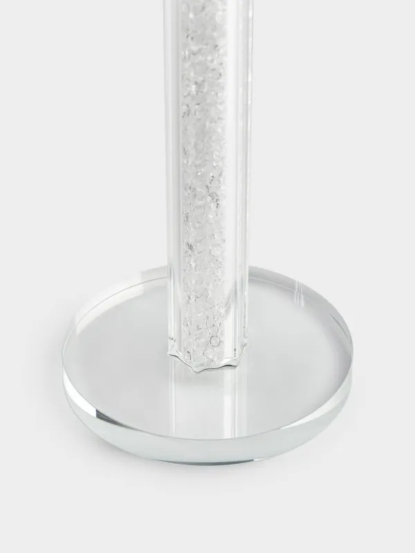 Подсвечник, 18 см, для чайной/тонкой свечи, на ножке, стекло/стразы, Кристалл, Crystal, image-2