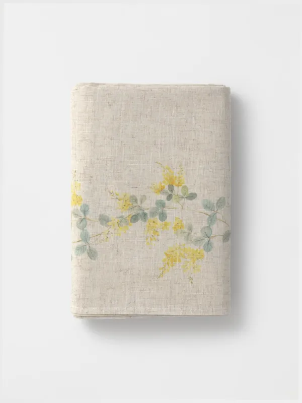 Скатерть, 170х250 см, полиэстер/лен, бежевая, Мимоза, Mimosa flowers, image-7