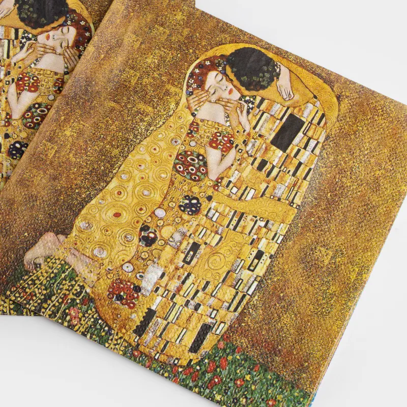 Салфетки бумажные, 33х33 см, 20 шт, квадратные, Климт, Поцелуй, Art поцелуй, image-4