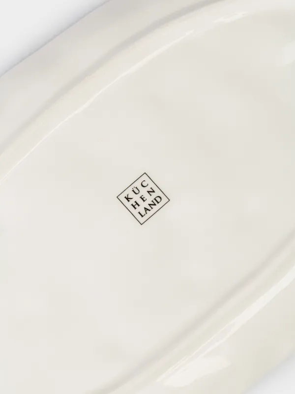 Блюдо, 30х16 см, керамика D, овальное, белое, Кролик с цветами, Natural Easter, image-4