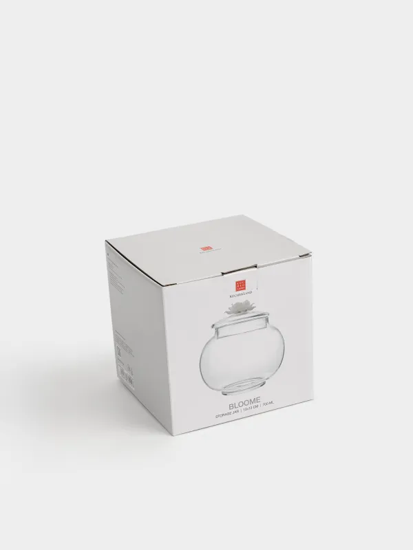 Емкость для хранения, 13х13 см, 700 мл, стекло Б/пластик, Цветок, Bloome, image-4