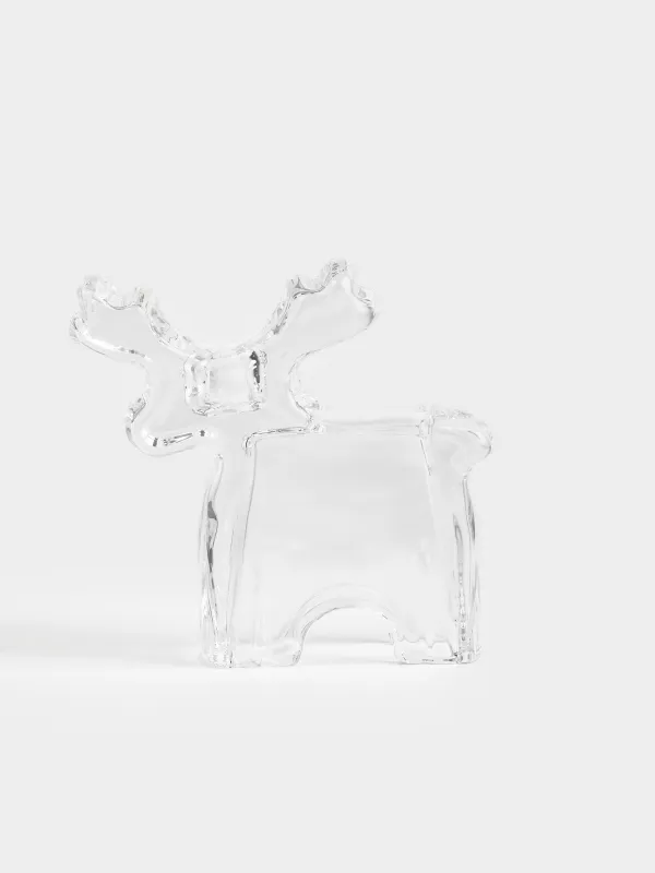 Подсвечник, 10 см, для тонкой свечи, стекло, Олень, Deer shape, image-0