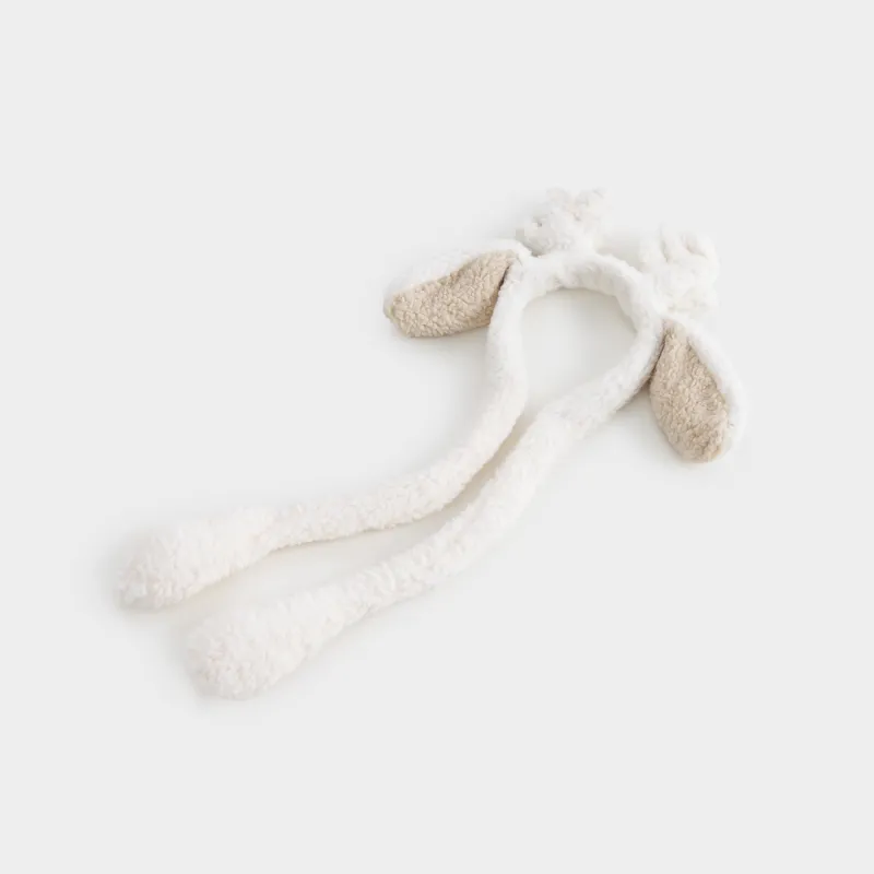 Ободок декоративный, 13х20 см, с поднимающимися ушками, букле, бежевый, Deer toy, image-1