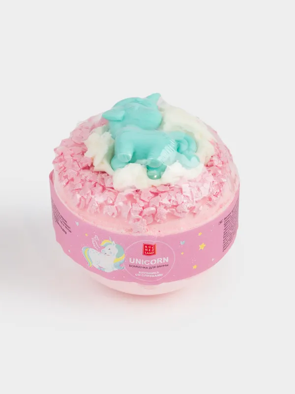Бомбочка для ванны, с игрушкой, Клубника со сливками, Unicorn, image-3