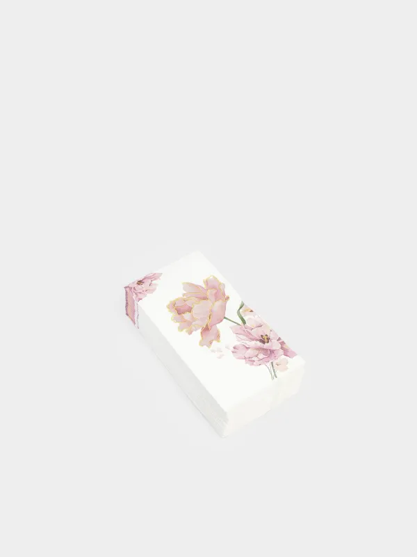Салфетки бумажные, 33х33 см, 20 шт, прямоугольные, белые, Крупный цветок, Bloome, image-1