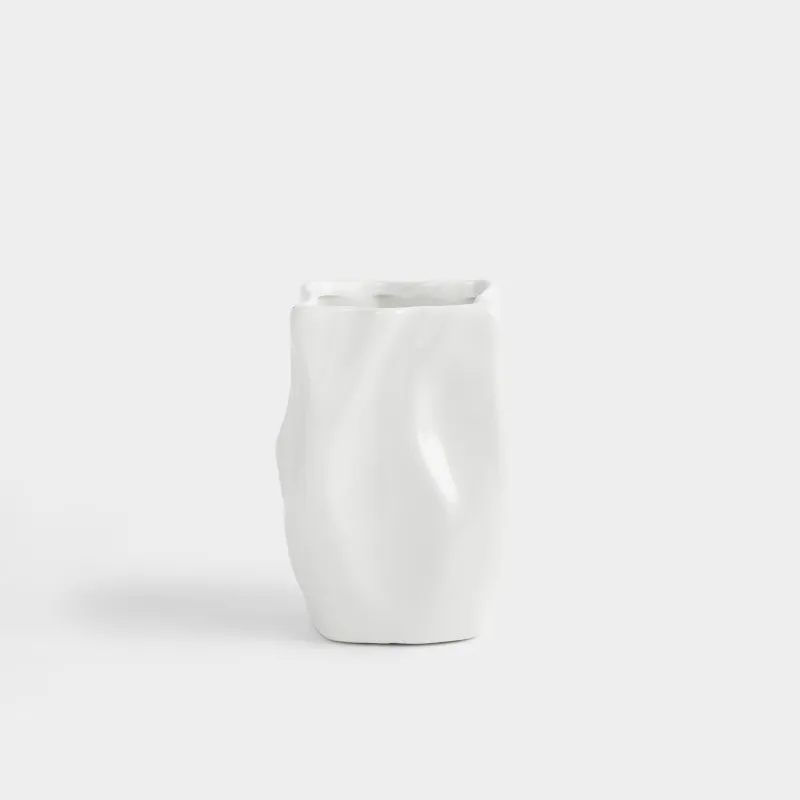 Подставка для кухонных принадлежностей, 15 см, керамика D, молочная, Волнистый край, Crumple