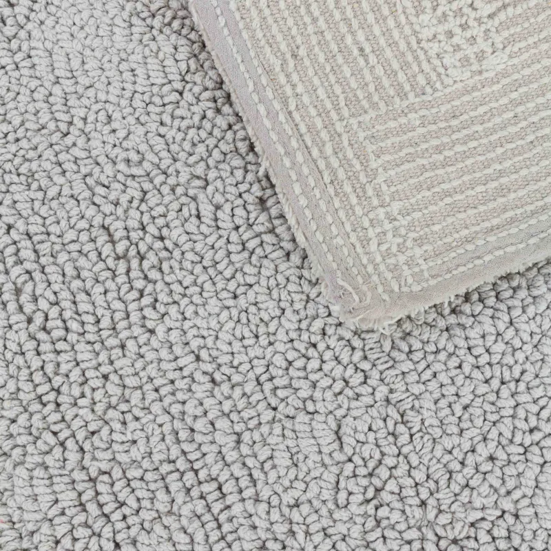 Коврик для ванной комнаты, 40x60/50x80 см, 2 шт, противоскользящий, хлопок, светло-серый, Metric, image-7