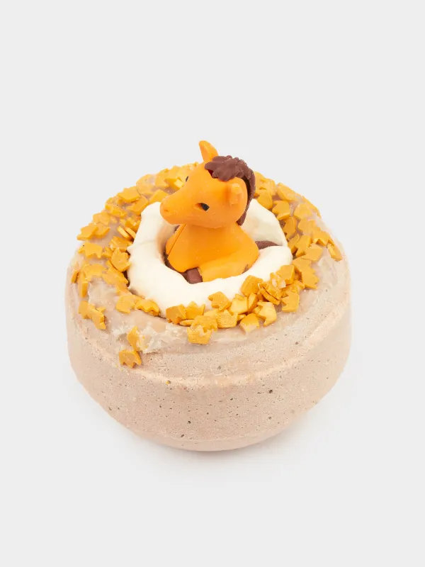 Бомбочка для ванны, 130 гр, с игрушкой, коричневая, Имбирный пряник, Лошадь, Horse spa, image-1