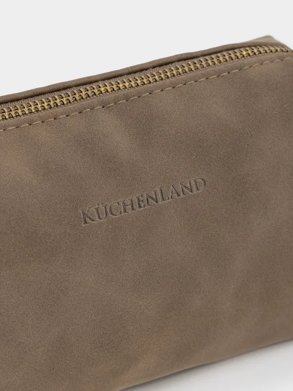 Косметичка, 20х10 см, полиуретан, прямоугольная, темно-коричневая, Krast, image-2