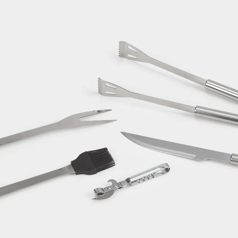 Набор для барбекю, 5 пр, в кожаном кейсе, сталь/силикон/экокожа, BBQ, image-2