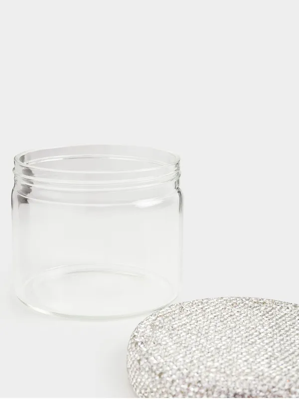 Емкость для хранения, 10х9 см, 450 мл, стекло Б/стразы, Crystal shine, image-3