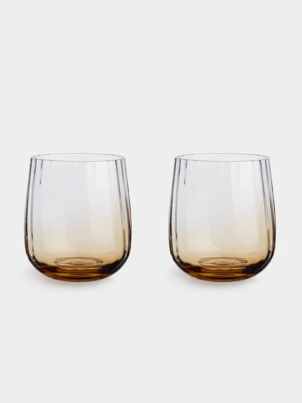 Стакан, 10 см, 460 мл, 2 шт, стекло, коричневый градиент, Felino, image-0