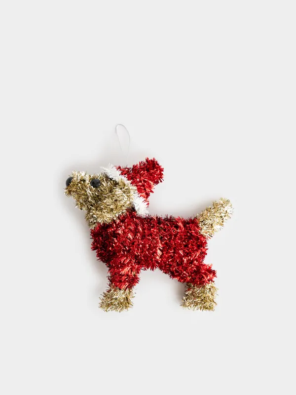 Игрушка елочная, 16х15 см, Собака, Tinsel christmas, image-0