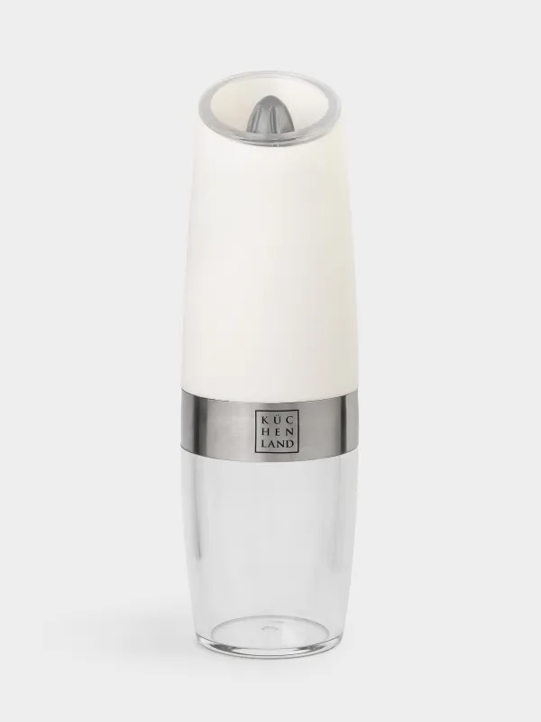 Мельница для специй, 20 см, 2 шт, гравитационная, пластик/акрил, LED W, черная/белая, Spicy, image-3