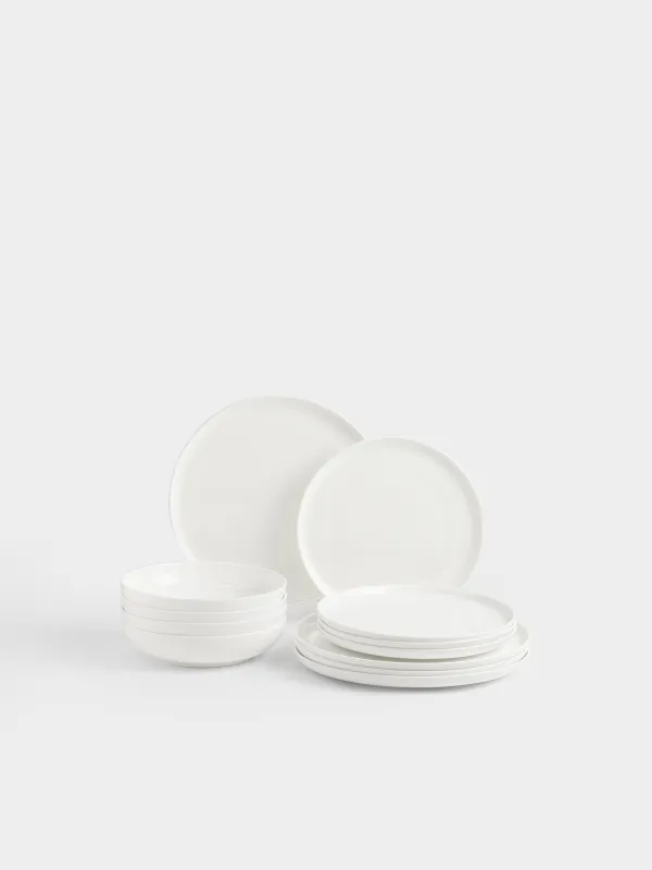 Сервиз обеденный, 4 перс, 12 пр, фарфор F, белый, Ideal white, image-0