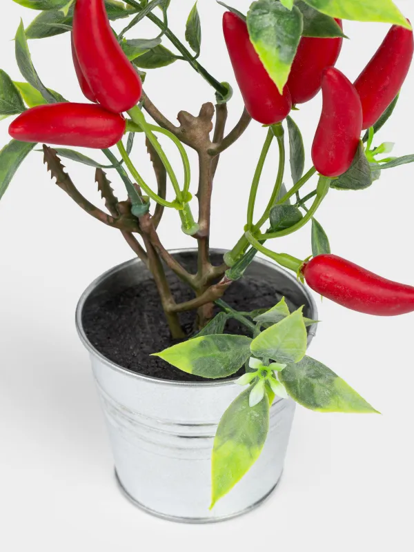 Композиция декоративная, 20 см, в горшке, пенопласт/пластик, Красный перец, Vegetable shape, image-3
