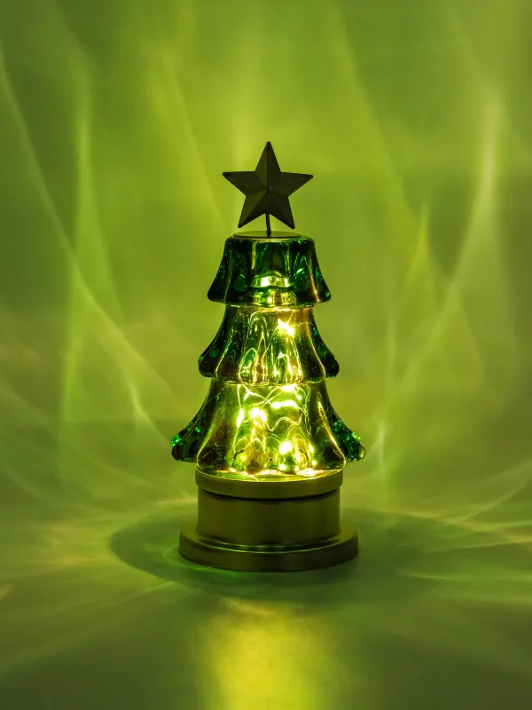 Светильник декоративный, 18 см, стекло/металл, золотистый, Елка, Golden style, image-4