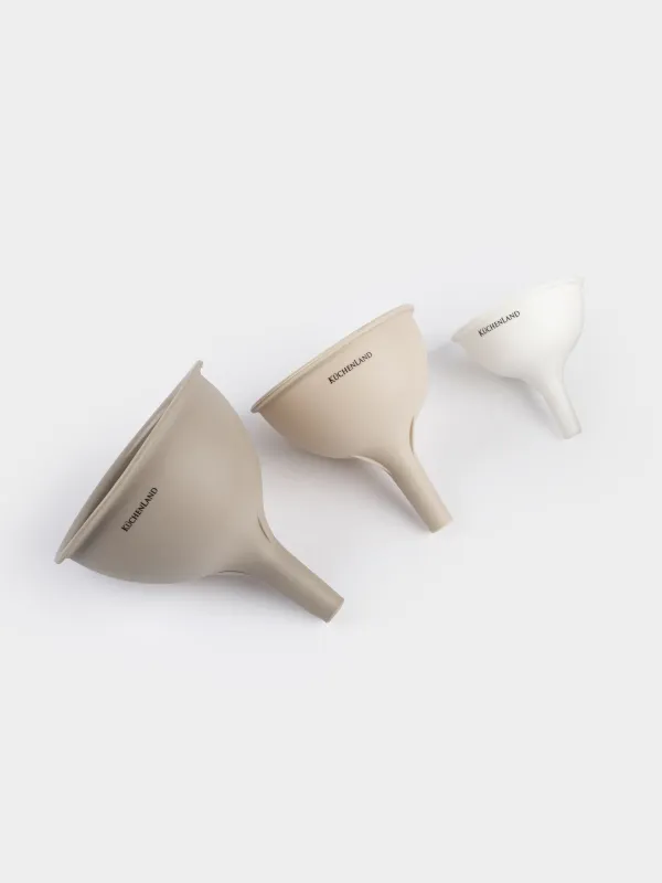 Набор воронок, 3 шт, силикон, бежево-кремовые, Soft Kitchen, image-3