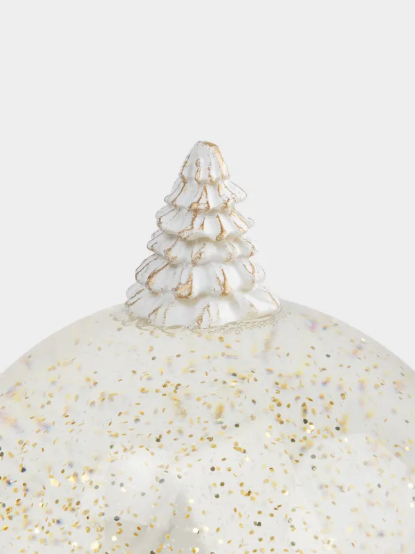 Снежный фонарь, 18 см, с подсветкой, пластик, белый, Дом, White style, image-2