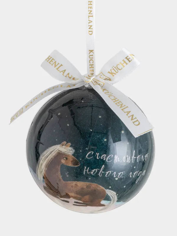 Игрушка елочная, 7 см, пенопласт, Шар, Счастливого нового года, Ball print, image-0