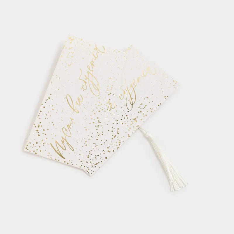 Конверт подарочный, 16х9 см, с кисточкой, бумага, бело-золотистый, Пусть все сбудется, Sparkle, image-6