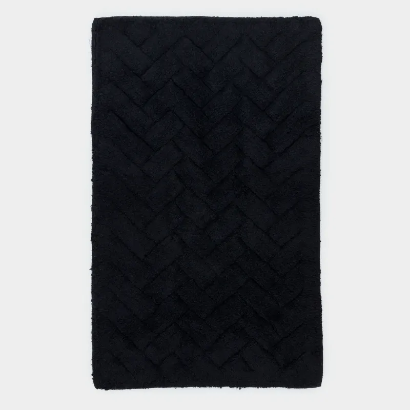 Коврик для ванной комнаты, 50x80/50x50 см, 2 шт, противоскользящий, хлопок, черный, Neutral, image-3