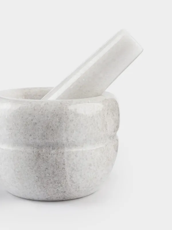 Ступка для специй, 10 см, с пестиком, Полоса, Marble, image-4