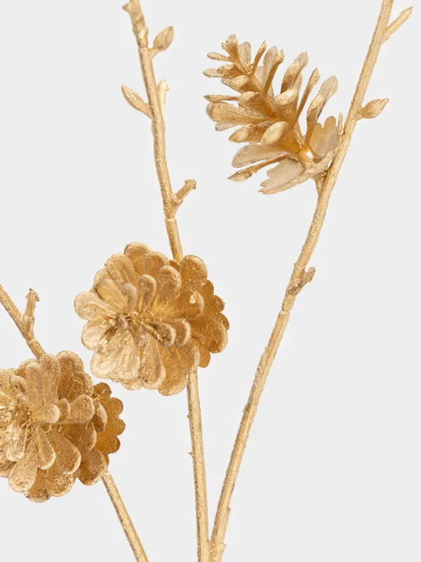 Ветка декоративная, 90 см, пластик, Золотистые шишки, Conifer delice, image-2