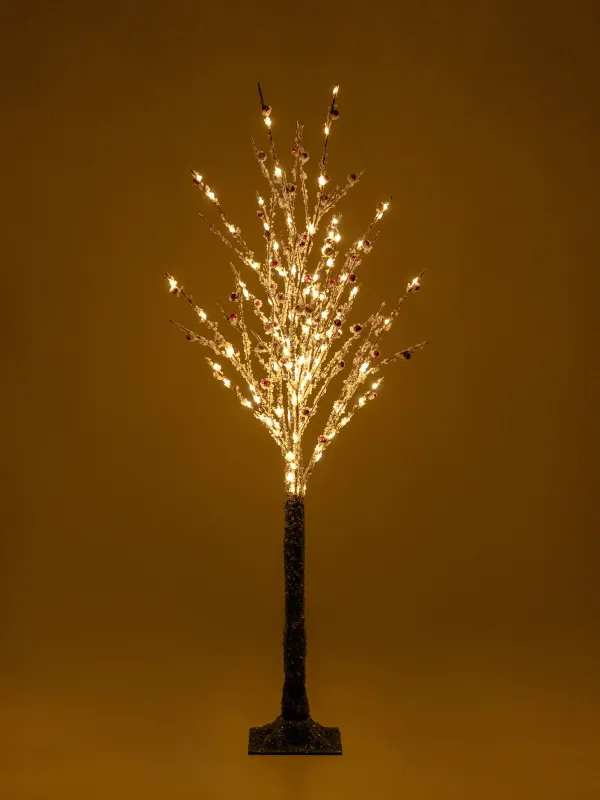 Дерево декоративное, 1,25 м, с подсветкой, пластик, Заснеженные ветки с ягодами, Festive mood, image-4