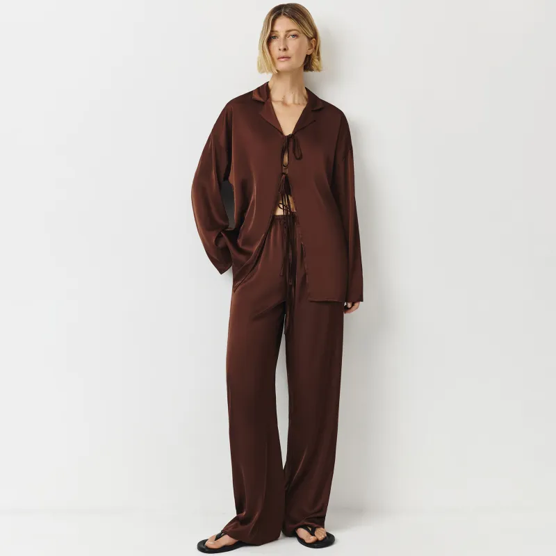 Брюки домашние, коричневые, Derin