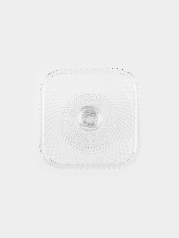 Блюдо на ножке, 20х10 см, стекло, квадратное, Naiad , image-4