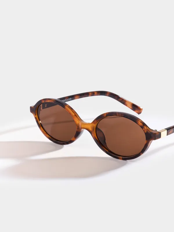 Очки солнцезащитные, пластик, овальные, черепаховые, Eyewear, image-1