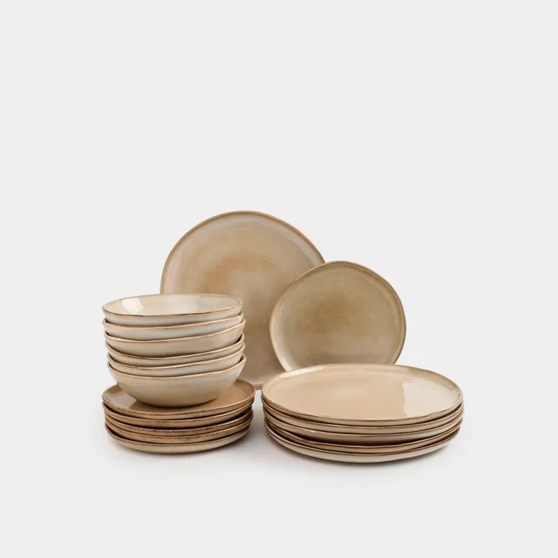 Сервиз обеденный, 6 перс, 18 пр, керамика R, бежевый, Burgos