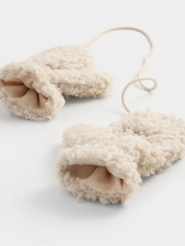 Варежки из искусственного меха на шнурке, Curled warm, image-4