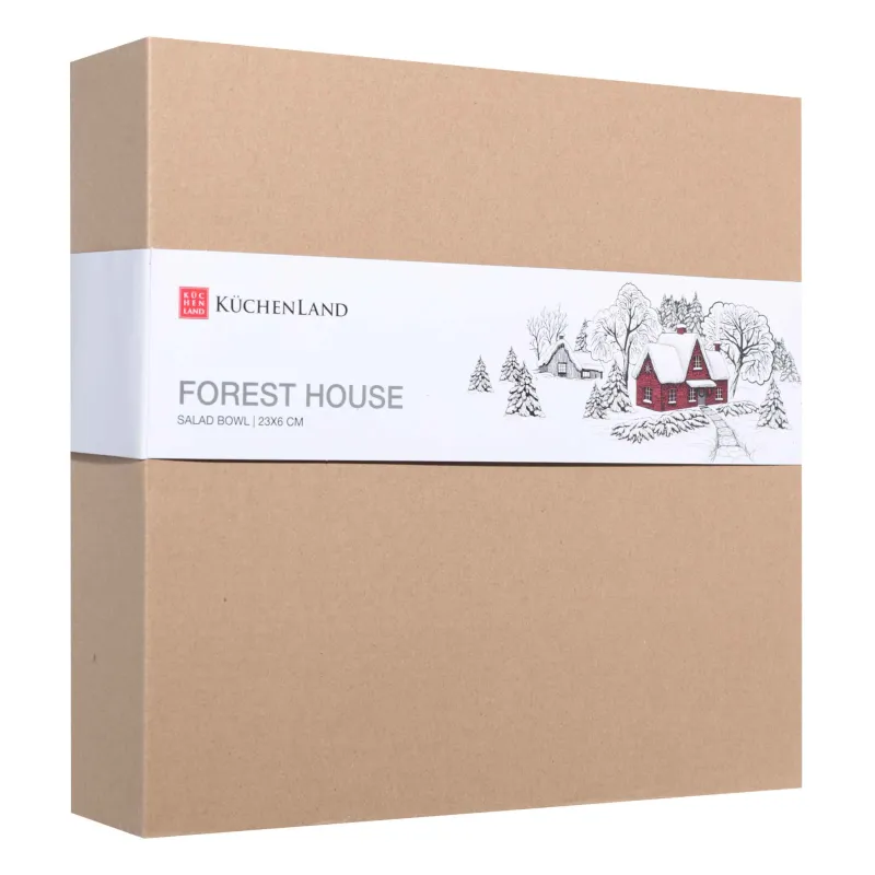 Салатник, 23х6 см, фарфор N, белый, Дом в лесу, Forest house, image-3